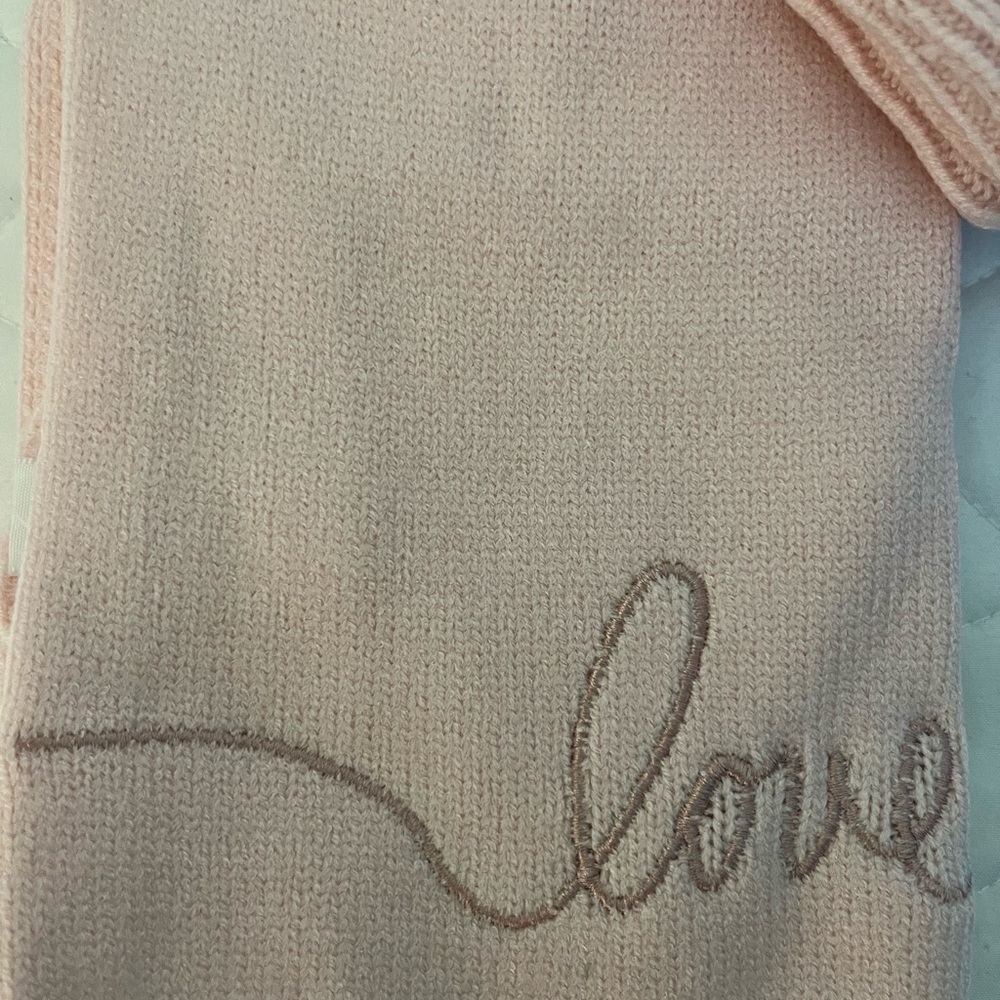 Macy's Pink Love Embroidered Gloves and Scarf Set - Picture 2 of 2